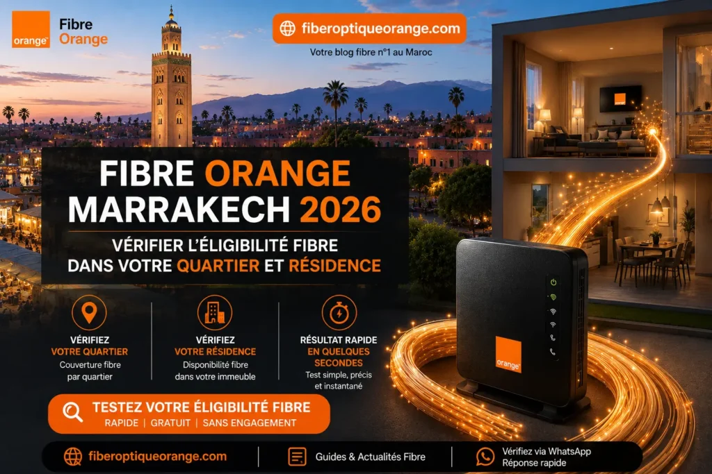 Fibre Orange Marrakech 2026 - Vérifier l'éligibilité fibre dans votre quartier et résidence