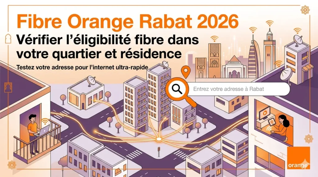 Fibre optique Orange Rabat – test d’éligibilité fibre par quartier