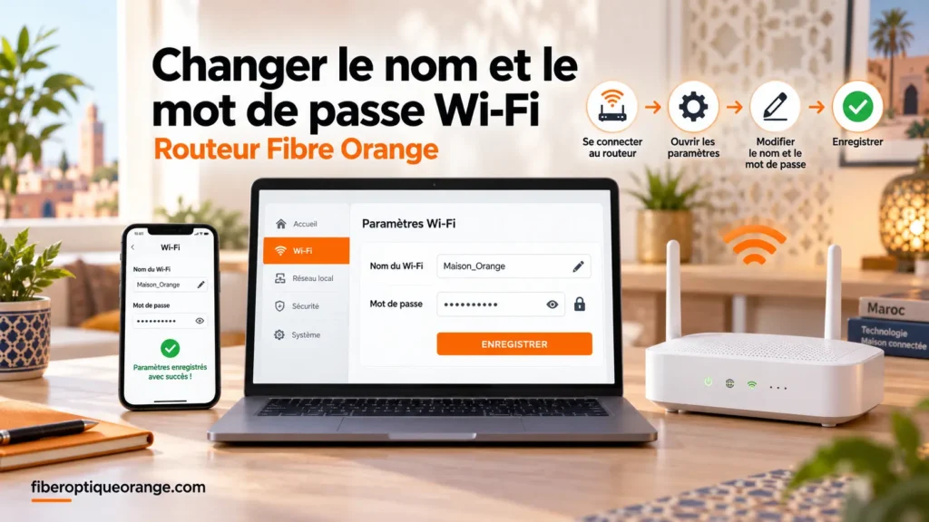Changer le nom et le mot de passe Wi‑Fi du routeur Fibre Orange